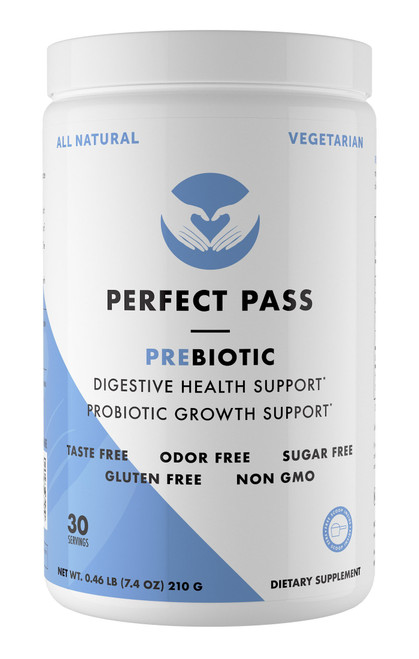 PERFECT PASS Prebiotic PHGG Partially Hydrolyzed Guar Gum 210g Powder - 100% Natural Gluten Free Non GMO - Certified Kosher Vegetarian Sugar Free