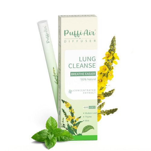 Mullein Herbal Diffuser Upgraded with Extracts of Mullein, Thyme and Mint for Cleansing Lungs, Improving Breathing and Oral Air Freshening - 600 Uses 1 Stick, 1 Pack