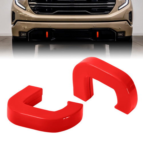 Tow Hook Covers Fit for GMC Sierra 1500 2019-2024, Red Hitch Cover Front Customized Car Tow Hooks Compatible with GMC Sierra 1500 2019 2020 2021 2022 2023 2024 Red