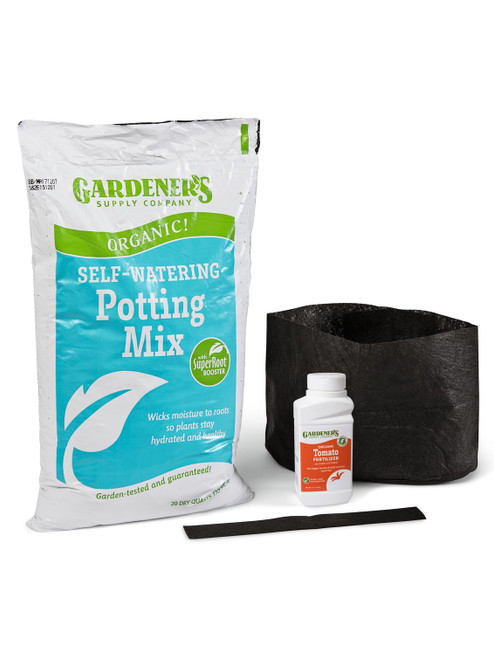 Gardener's Revolution Honeycomb Tomato Organic Replenishment Kit - Includes Organic Self-Watering Potting Mix, Tomato Fertilizer, Lightweight Grow Bag & Capillary Strip