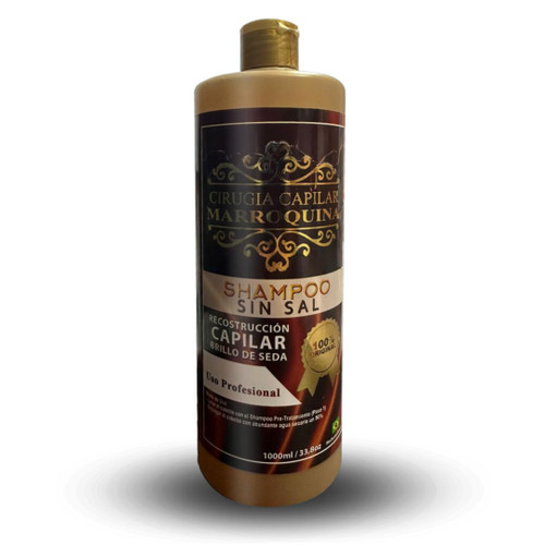 Marroquina Chocolate Shampoo Sin Sal Sulfato Free | 33.8 oz | Limpiador y Reconstructor Capilar | Alisado y Brillo Capilar| Uso Professional| 100% Original