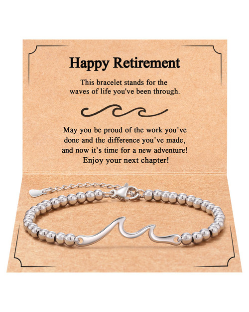 Tarsus Best Retirement Gift for Woman 2025, Happy Retirement Bracelet for Women Friend Coworker Teacher Nurse Retired Farewell