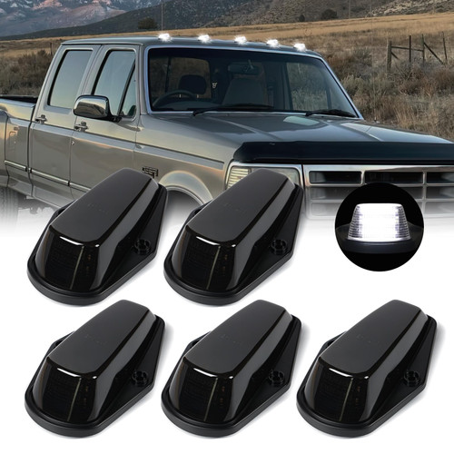 DERMOKA Led Cab Roof Top Marker Lights Clearance Running Lamps for Ford F150 F250 F350 1973-1997 F Series Super Duty Pickup Trucks (Smoked Len White Light)