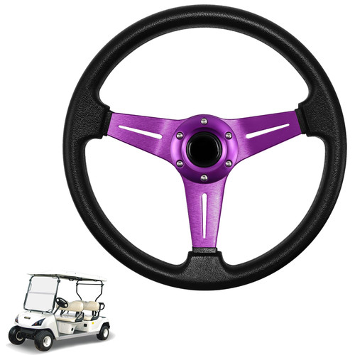 LOSCHEN Golf Cart Steering Wheel Universal Design for Club Car Ds and Precedent EZGO RXV & TXT, for Yamaha Golf Cart Steering Wheel-Purple