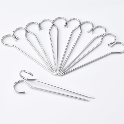 HONSHEN 4.75" Flat Stainless Skewers,Mini Short Barbecue Needle Barbecue Skewers,Baking Rods,Corn on The Grill, 12 pcs (4.75 INCH Flat BBQ 12)