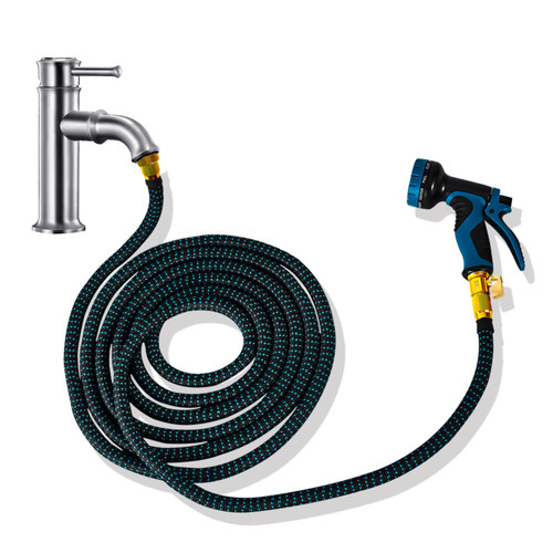 DHUJBFF Indoor Sink Hose Attachment for Faucet,50 Ft Faucet Hose for Kitchen Sink Bathroom Sink Faucet,Watering Houseplants,Washing Pets,Household Cleaning,Car Washing