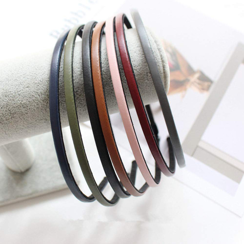 Cute Solid Simple Leather Covered Party Headband Hair Bows Hair Loop Clasp Glitter Hairbands for Women and Girls Cute Solid Simple Leather Covered Party Headband Hair Bows Hair Loop Clasp Glitter Hairbands for Women and Girls