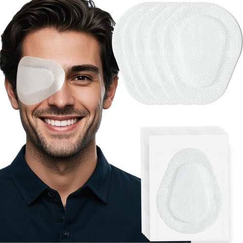 THSIREE 20 Pcs Adhesive Eye Patches for Adults, Medical Eye Patch Disposable Breathable Eyepatch for Amblyopia Lazy Eye Latex Free Adhesive Bandages for Adults Men, Large Size 3.54×2.76 inches, White