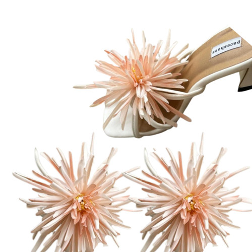 TYATVS 2pcs Flower Shoe Clips Beachy Vacation Accessories Y2k Plumeria Shoe Charms for Heels and Flats It Girl Summer (orange-2pcs)