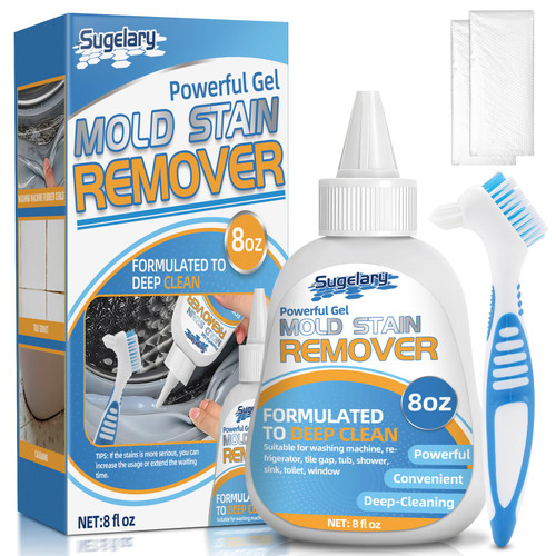 Sugelary Mold Stain Cleaner Gel, 8 Fl oz All-Purpose Gel for Home Use on Washing Machine Gasket, Bathroom Grout, Sink, Shower, Caulk, and Front Loader Seal