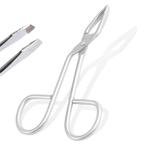 AAProTools Stainless Steel Eyebrow Tweezers Scissors- Professional Shaped Slant Tip Tweezer Clip Hair Plucker for Hair and Eyebrows Personal Care (Silver) AAProTools Stainless Steel Eyebrow Tweezers Scissors- Professional Shaped Slant Tip Tweezer Clip Hair Plucker for Hair and Eyebrows Personal Care (Silver)