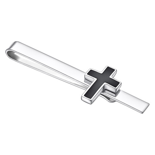 Asienice Black Cross Tie Clips For Men Tie Pins Religious Catholic Tie Clip For Men Unique
