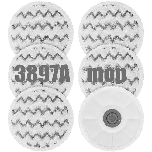 6 Pack 3897A Pads Fit for Bissell SpinWave SmartSteam Scrubbing Steam Mop Cleaner 3897A Rotating Mop Pads 3712 3712W, Part No 1641112(6 Scrub Mop)