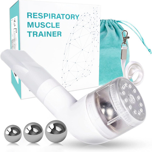 BOKANG Flutter Valve Breathing Exercise Device for Lungs, Breathing Trainer, Flutter Valve Device, Equipped 3 Balls, with Lanyard and Storage Bag, Suit for Lung Rehabilitation Clients and Exerciser