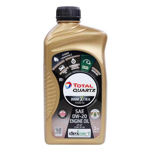 TotalEnergies Quartz 9000 Xtra Future FGC 0W-20 - Low Phosphorus Engine Oil for Gasoline Vehicles - Long Term Protection Full Synthetic Motor Oils Suitable for Hybrid Vehicles - 1 Quart
