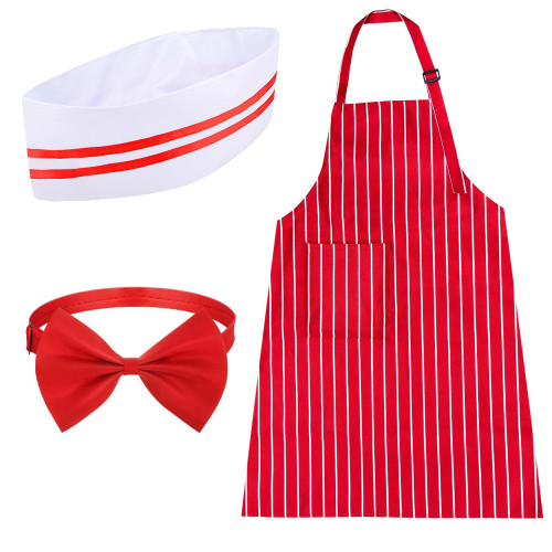 Amlisia 1950s Adult Waiter Costume Kit - Hot Dog Soda Jerk Cosplay Set for Movie Night Halloween