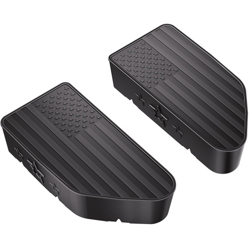 Bed Rail Stake Pocket Covers for GMC Chevy Silverado/GMC Sierra 1500(2019-2024 2025 2026), GMC Sierra 3500HD(2020 2021 2022 2023)/2500, Truck Caps Rear Holes Plugs Covers (Flag(Black))