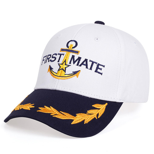 First Mate Hat Navy Hat Adjustable Sea Cap Baseball Cap,Yacht Hat Sailors Hat Boat Captain Hat
