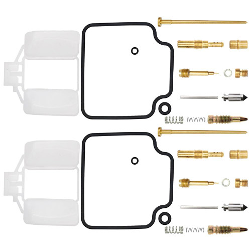 2-Pack Carburetor Carb Rebuild Repair Kits with Float Replacement for Honda Rebel 450 CMX450C CMX450CL 1986-1987