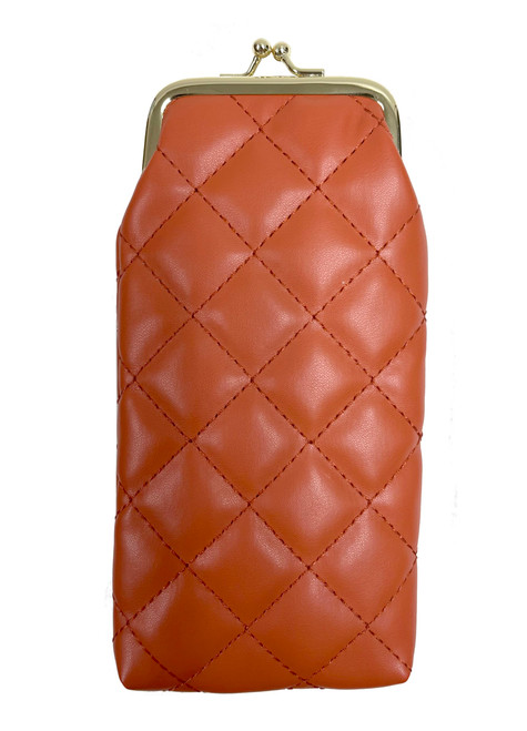 sioglam Soft Eye Glass Case Classic Sunglass Eyeglass Case Eyeglasses Purse Kiss Lock Glasses Sunglasses Cases For Women Girls Gifts (Orange)