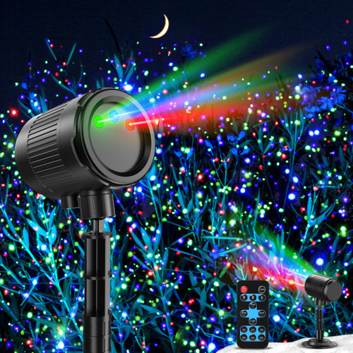 Anysun 3 Color Laser Christmas Lights Outdoor, RGB Moving Firefly Effect Projector with Remote Control, Waterproof Holiday Decorations for Halloween, Garden, Party