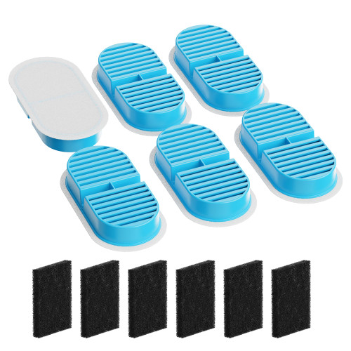 TOONIOOS Cat Water Fountain Filters: 12 Cat Fountain Filters Replacement for TOONIOOS W2 - Pet Fountain Filters - 3 Months Set of Pet Water Fountain Filter - 6 Carbon Filters + 6 Sponges Filters