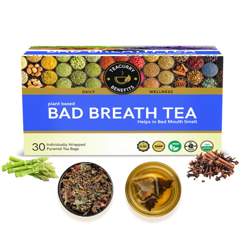 Teacurry Bad Breath Tea (30 Tea Bags) - Herbal Tea For Long-Lasting Fresh Breath | Help in Oral Health