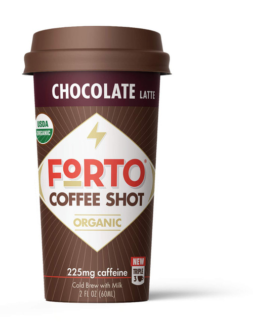 FORTO Coffee Shots - 200mg Caffeine, Chocolate Latte, High Caffeine Cold Brew Coffee, Bottled Fast Coffee Energy Boost, Pack of 12
