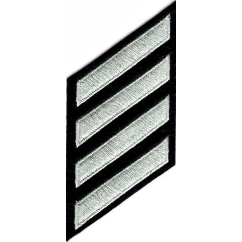Uniform Service Hash Marks - LAPD Silver Grey on Black Felt Backing - 4 Hashes