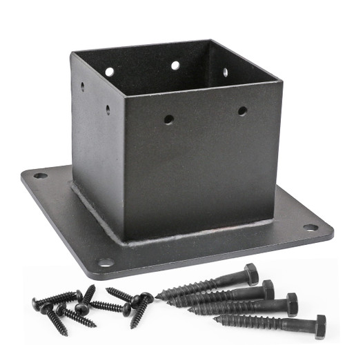 Antsky 4×4"(Actual:3.5×3.5inch) Post Stainless Steel Flange Anchor Base with Screws for Deck Railing,Black Finish (1 Pack) Antsky 4×4"(Actual:3.5×3.5inch) Post Stainless Steel Flange Anchor Base with Screws for Deck Railing,Black Finish (1 Pack)