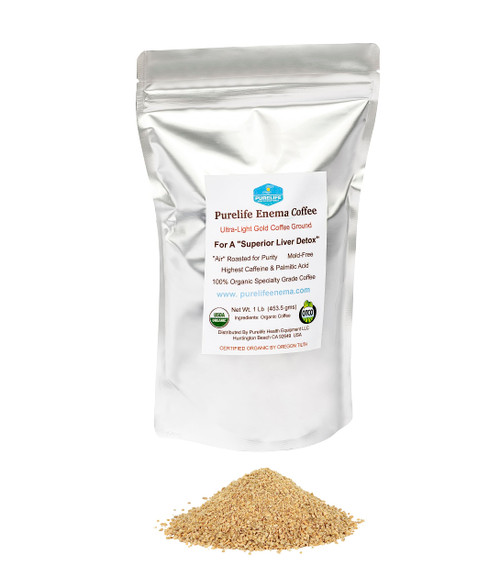 Organic Gold Enema Coffee by Purelife / 2 LBS/Lab Tested/Mold Free/High Potency Green Coffee for Liver Detox/Ships Fresh and Direct From Manufacturer
