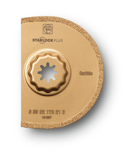 Fein Starlock Carbide Segmented Saw Blade - Precise Tile Grout Removal, Plaster Cutting and Porous Concrete Work, Extra Thin Version, 2-15/16" Diameter, 3/64" Kerf - 63502125210