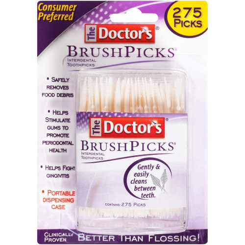The Doctor's BrushPicks Interdental Toothpicks | 275 Picks | Pack of 3