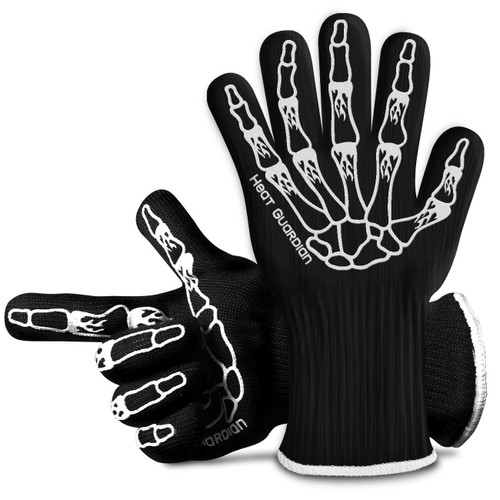 Heat Guardian Heat-Resistant Gloves Protect Up To 932; Oven Mitts, Pot Holders Features 5' Cuff