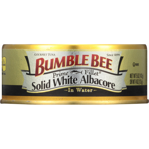 BUMBLE BEE Prime Fillet Solid White Albacore Tuna Fish in Water, 5 Ounce Can (Case of 24), Wild Caught Tuna, Canned Tuna, High Protein, Keto Food, Keto Snack, Gluten Free, Paleo Food, Low Carb Snacks