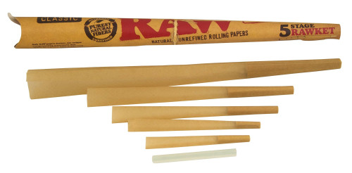 RAW Classic Natural Unrefined Pre-Rolled Cones, Variety Pack (5 Stage Rawket)
