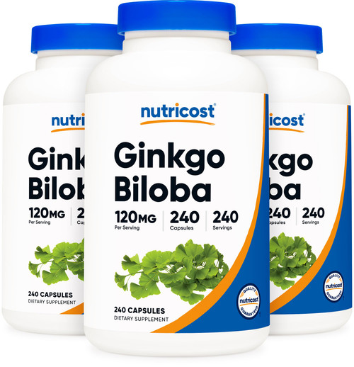 Nutricost Ginkgo Biloba 120mg; 240 Capsules (3 Bottles)