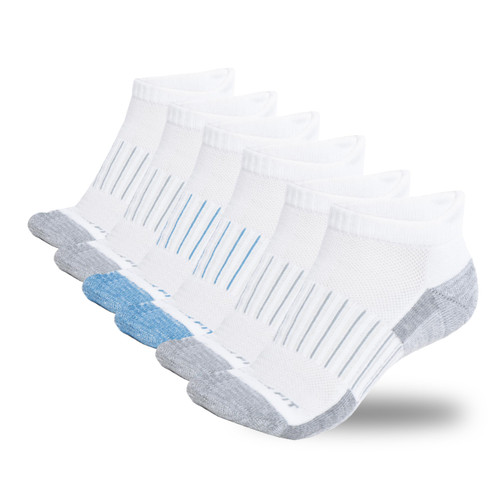 Copper Fit Unisex Copper Infused Ankle length Socks - 3 Pack ,White, Large/X-Large