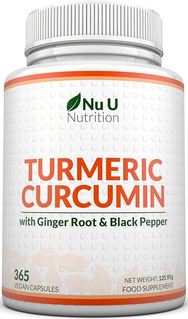 Turmeric Curcumin Organic High Strength 600mg, 365 Capsules with Organic Black Pepper |…