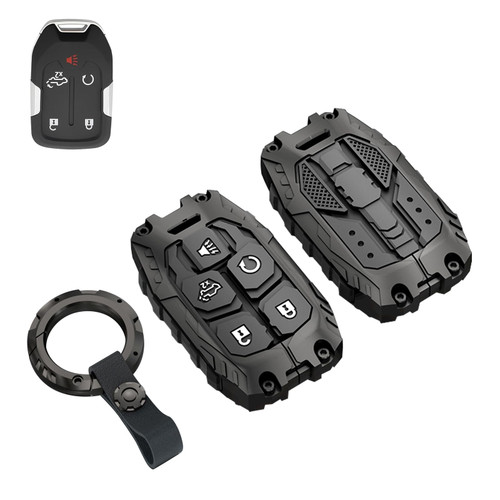 Heavy Key Fob Cover Case Protector for GMC, Keychain, Accessories for 2023 2022 2021 2020 2019 GMC Sierra, Chevy Silverado 1500 2500HD 3500HD (Type-B 5 Buttons) Heavy Key Fob Cover Case Protector for GMC, Keychain, Accessories for 2023 2022 2021 2020 2019 GMC Sierra, Chevy Silverado 1500 2500HD 3500HD (Type-B 5 Buttons)