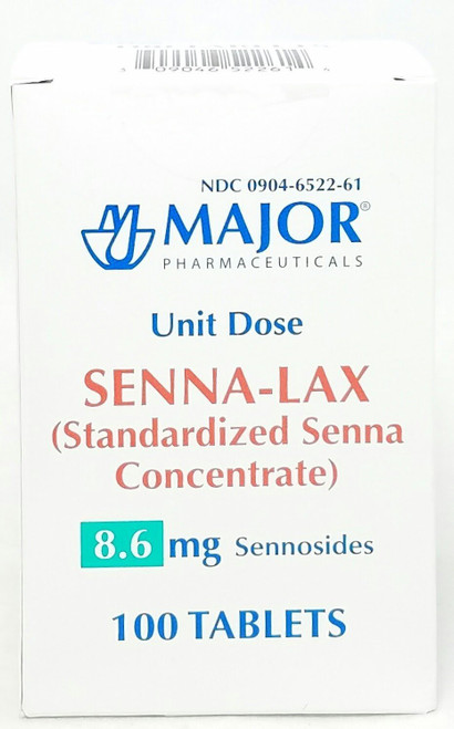 Major Senna-Lax 8.6 mg Sennosides, 100 Tablets Per Box