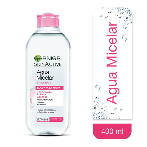 Garnier Skin Naturals Face Agua Micelar Desmaquillante para Todo Tipo de Piel, 400 ml