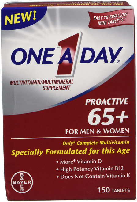 One-A-Day Proactive 65 Plus Multivitamins for Men and Women, 150 Count (Pack of 2)