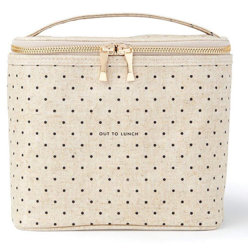 Kate Spade New York Insulated Lunch Tote, Cute Lunch Bag for Women, Compact 8 x 4.5 x 7.23" Size, Deco Dots (Out To Lunch)