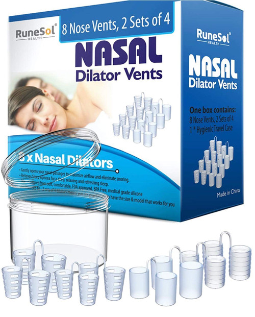 Nasal Dilators (x8 Pack) for Snoring Relief, Nose Vents Snoring Aids, Nasal Dilator Anti Snore Devices to Help You Breathe Through Your Nose, Snore Stoppers by Runesol