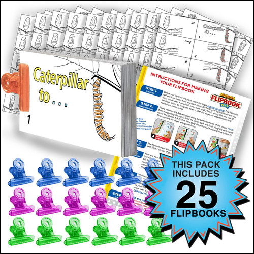 Fliptomania Butterfly Flipbook Animation Activity Pack - 25 Sets DIY Flip Books