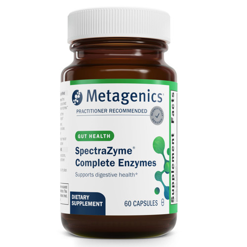 Metagenics SpectraZyme Enzyme Complex - Plant-Based Digestive Enzymes for Protein, Fat & Carbohydrate Breakdown - Supports Indigestion, Bloating & Colon Health* - Gluten-Free, Vegan - 60 Capsules