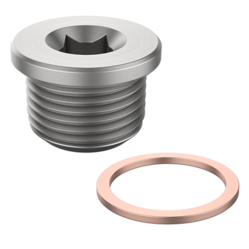 O2 Oxygen Sensor Plug Standard with Copper Washer M18 x 1.5 - Universal Fit with Inner Hex Head