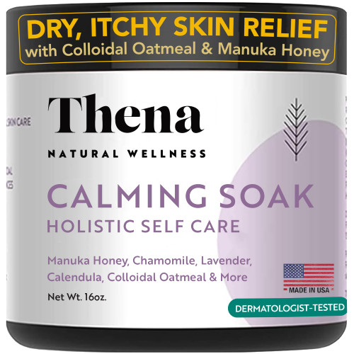 Organic Bath Soak Extra Hydrating with Colloidal Oatmeal & Manuka Honey, Ultra Calming Gentle Relief for Dry Irritated Itchy Eczema Skin, Bath Therapy Skin Care Products for Adults, Kids & Babies