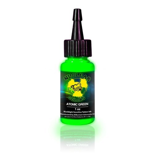 MOM'S Nuclear UV Blacklight Colors Tattoo Ink - Atomic Green UV Blacklight Ink - 1/2oz by moms